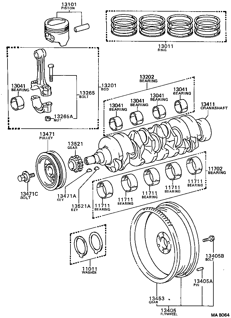 13103-70040 PISTON SUB-ASSY, W/PIN product image