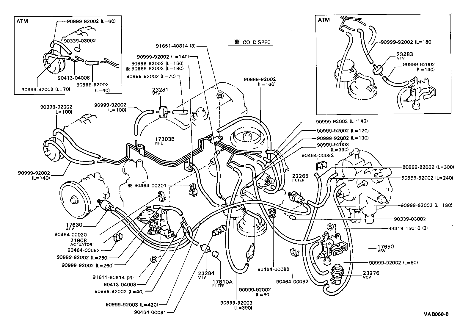 17345-74040 HOSE, NO.5(FOR IDLE-UP) product image