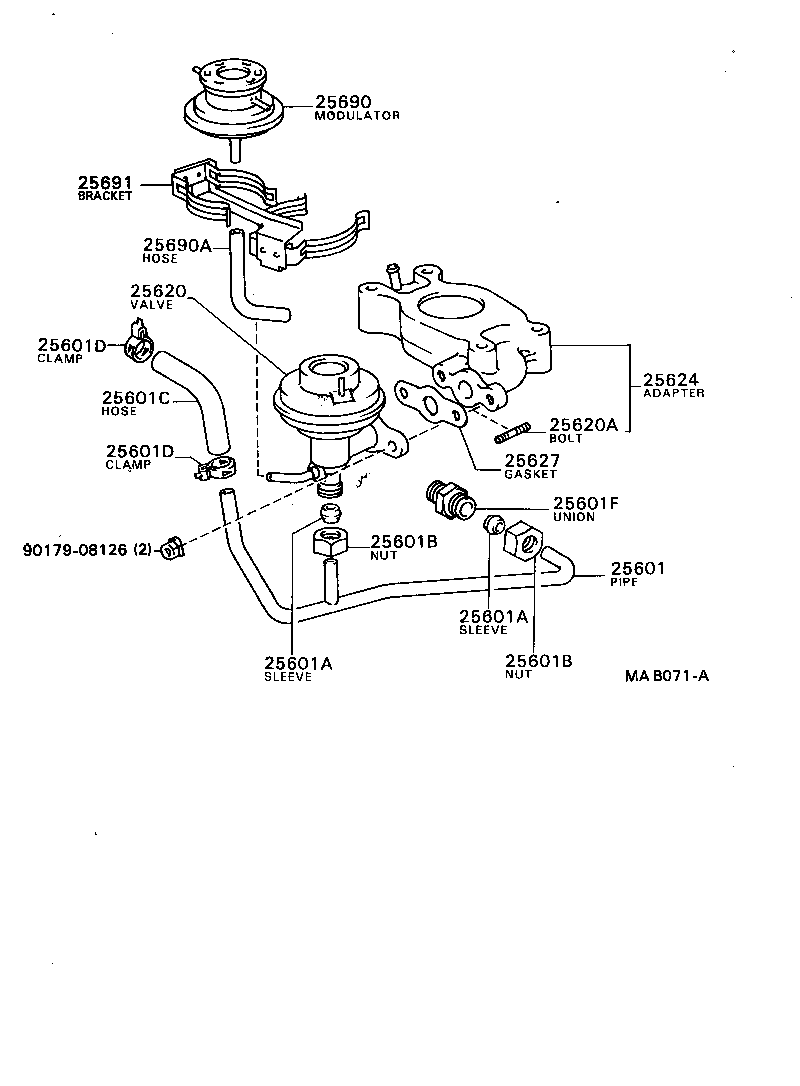 17341-72070 HOSE(FOR EGR PIPE, NO.1) product image