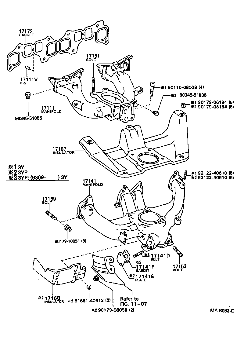90031-16051 BOLT, STUD(FOR MANIFOLD TO CYLINDER HEAD) product image