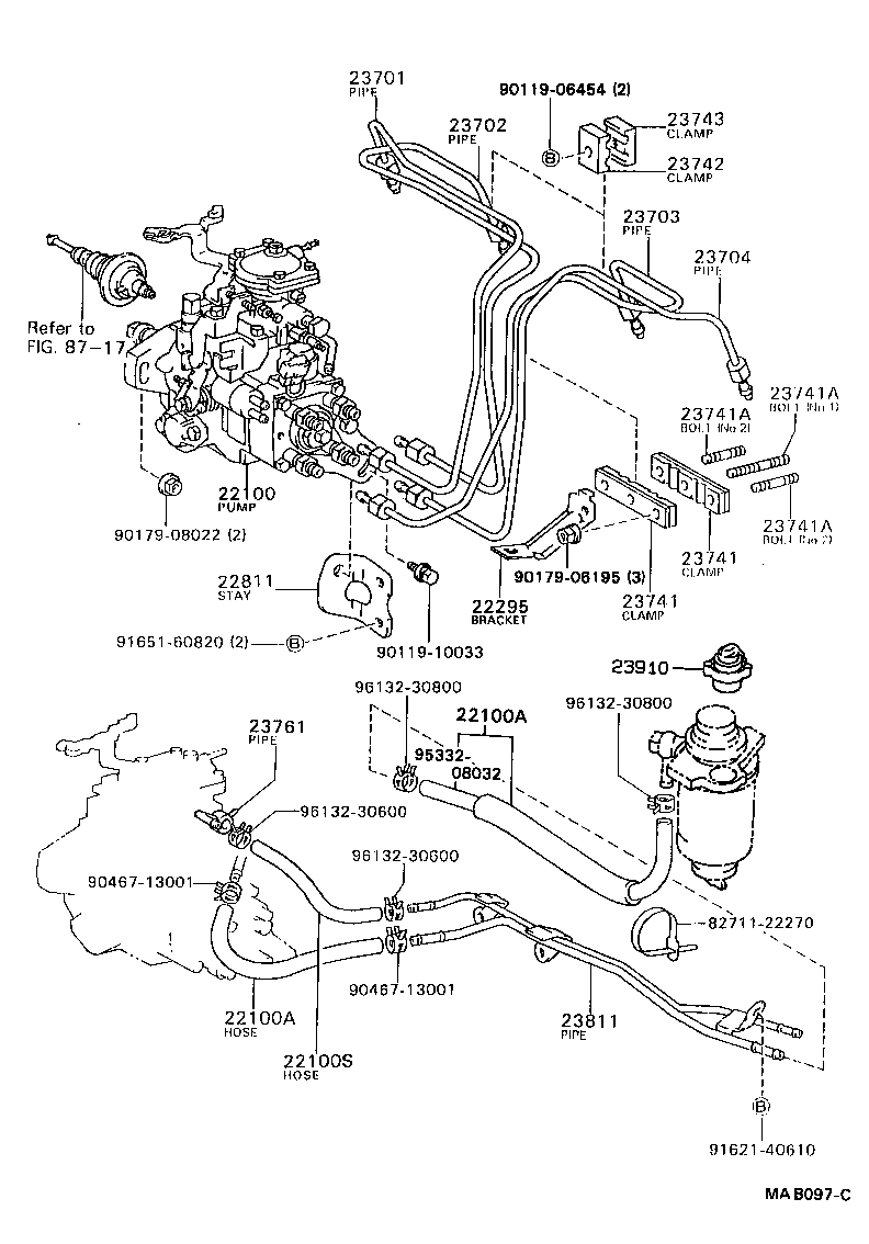 90447-14075 HOSE OR PIPE, FUEL(FOR INJECTION PUMP TO FUEL FILTER) product image