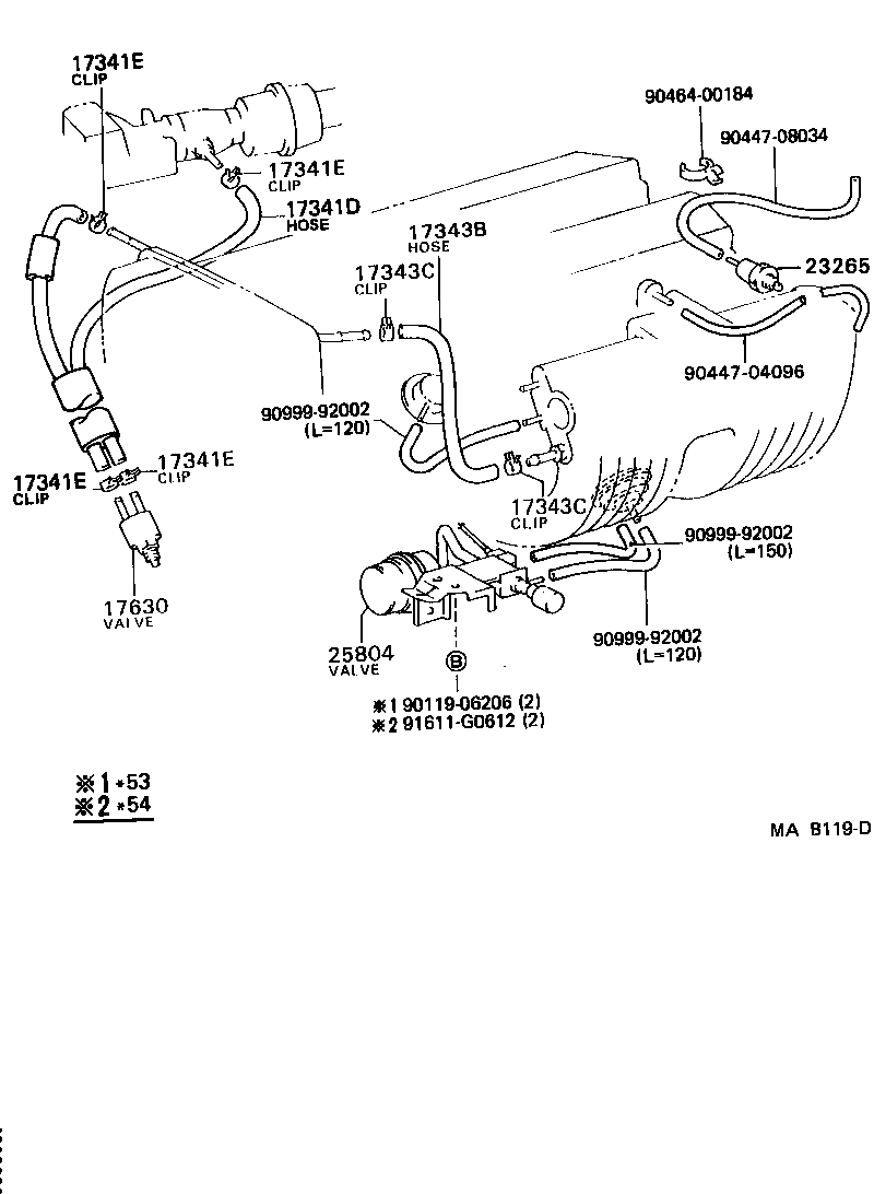 17345-74040 HOSE, NO.5(FOR IDLE-UP) product image