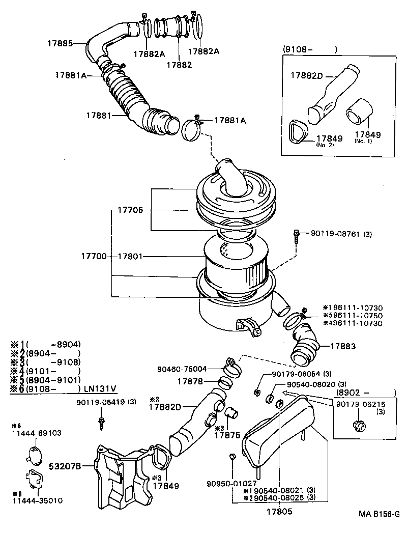 17103-54050 PIPE SUB-ASSY, AIR CLEANER, NO.2 product image