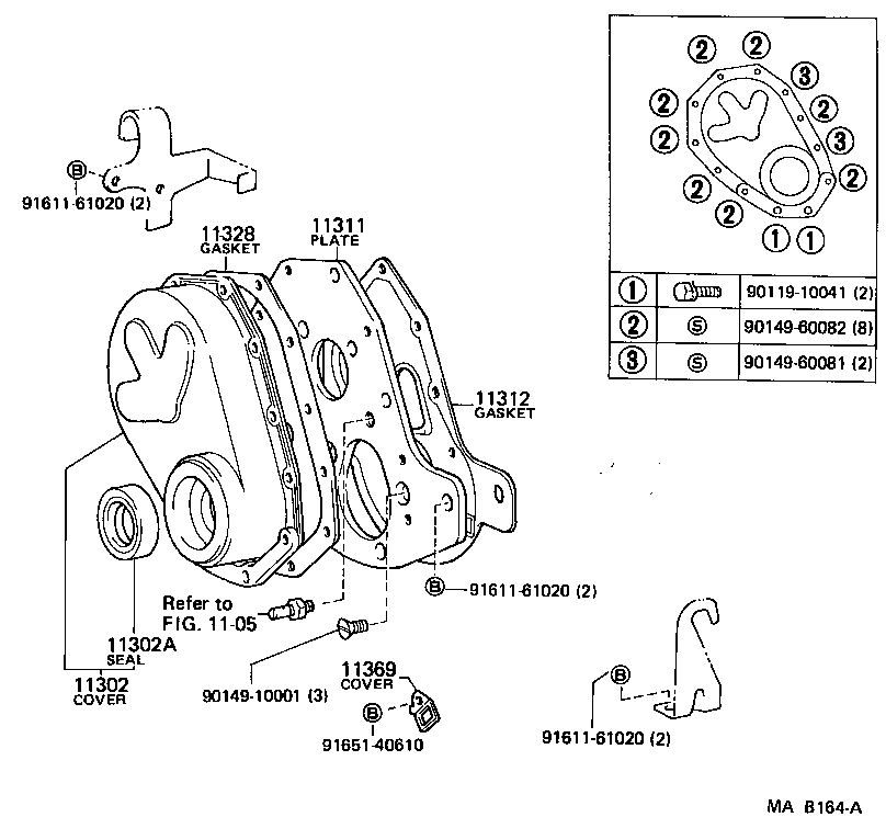 11328-68030 GASKET, TIMING GEAR OR CHAIN COVER product image