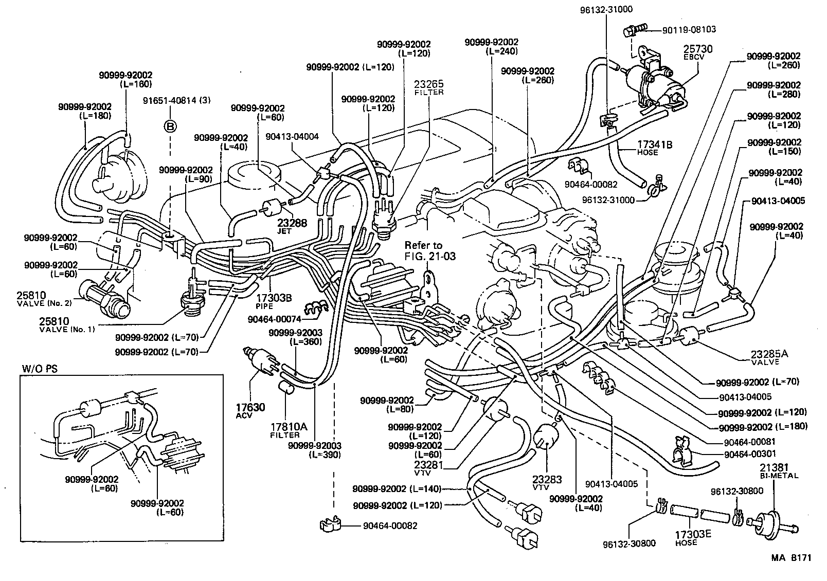 17303-71052 PIPE SUB-ASSY, AIR, NO.1 product image