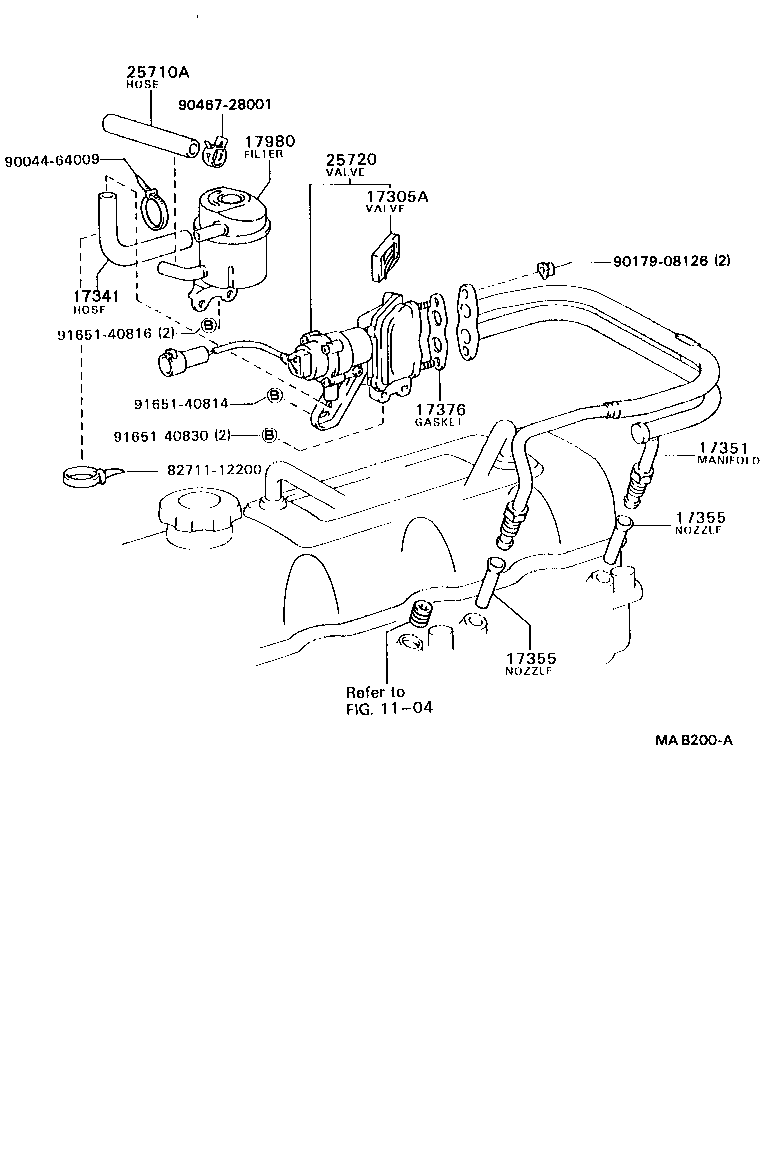 90445-31010 HOSE(FOR AIR BY-PASS VALVE TO AIR SWITCHING VALVE) product image