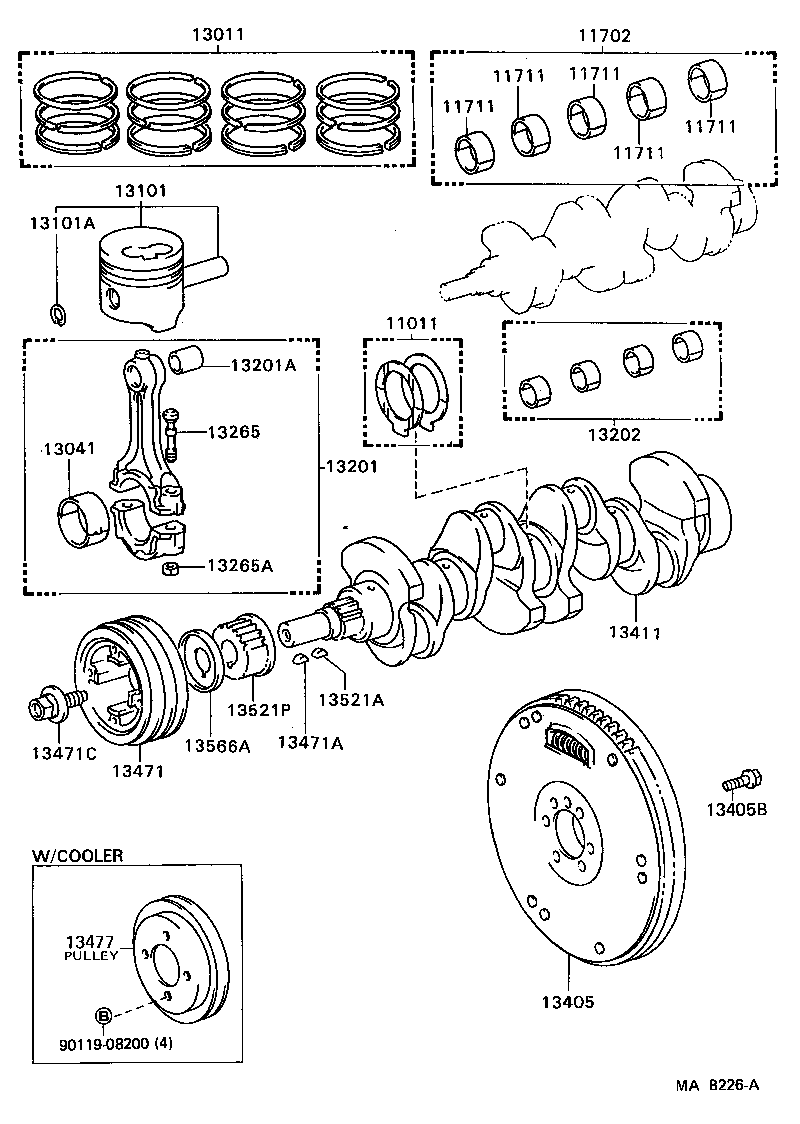 13103-73050 PISTON SUB-ASSY, W/PIN product image