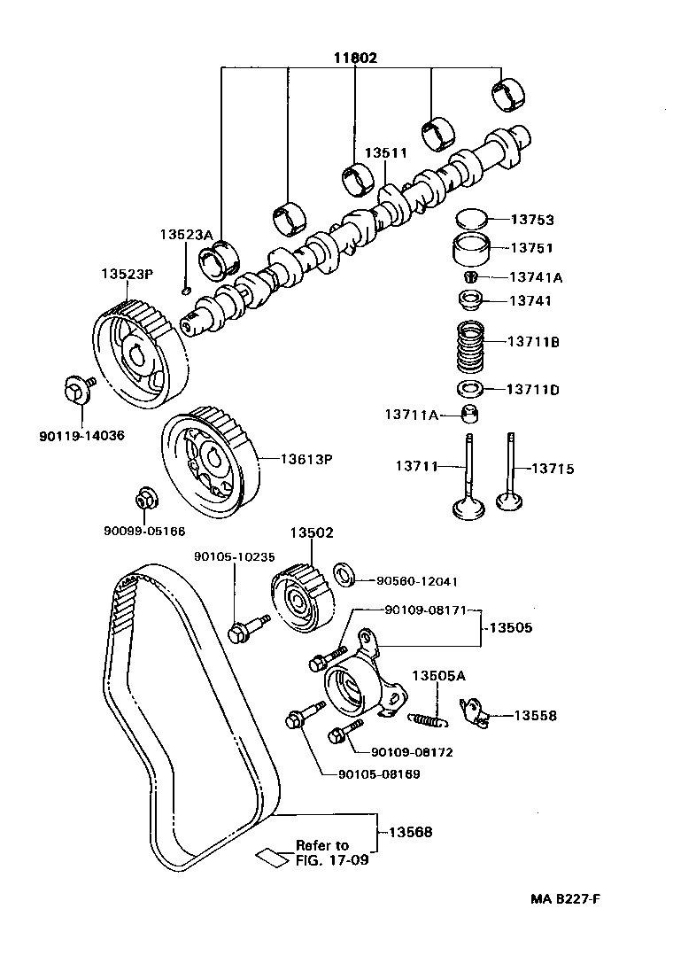 Toyota 11803-54020 BEARING SET, CAMSHAFT