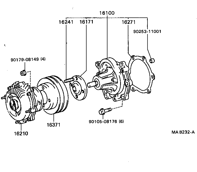 16100-49785 PUMP ASSY, ENGINE WATER product image