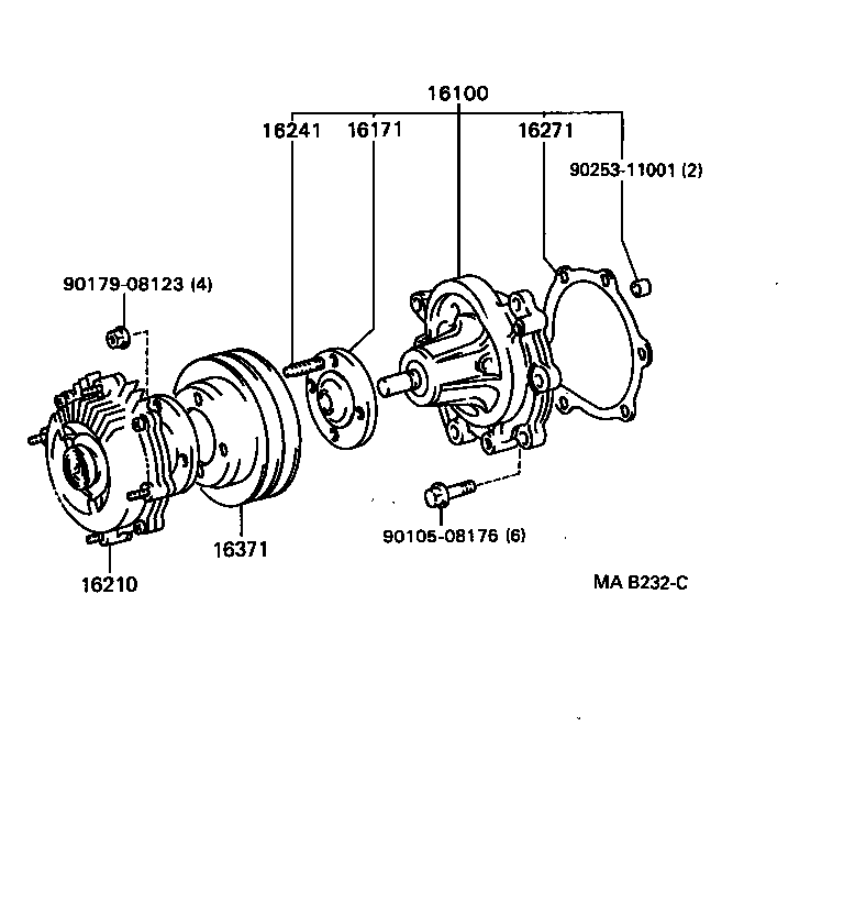 16100-49867 PUMP ASSY, ENGINE WATER product image