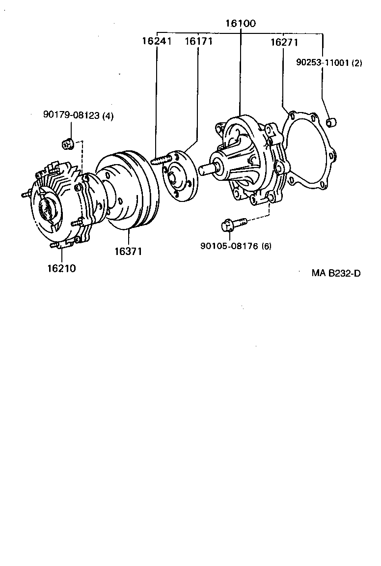 16100-49816 PUMP ASSY, ENGINE WATER product image