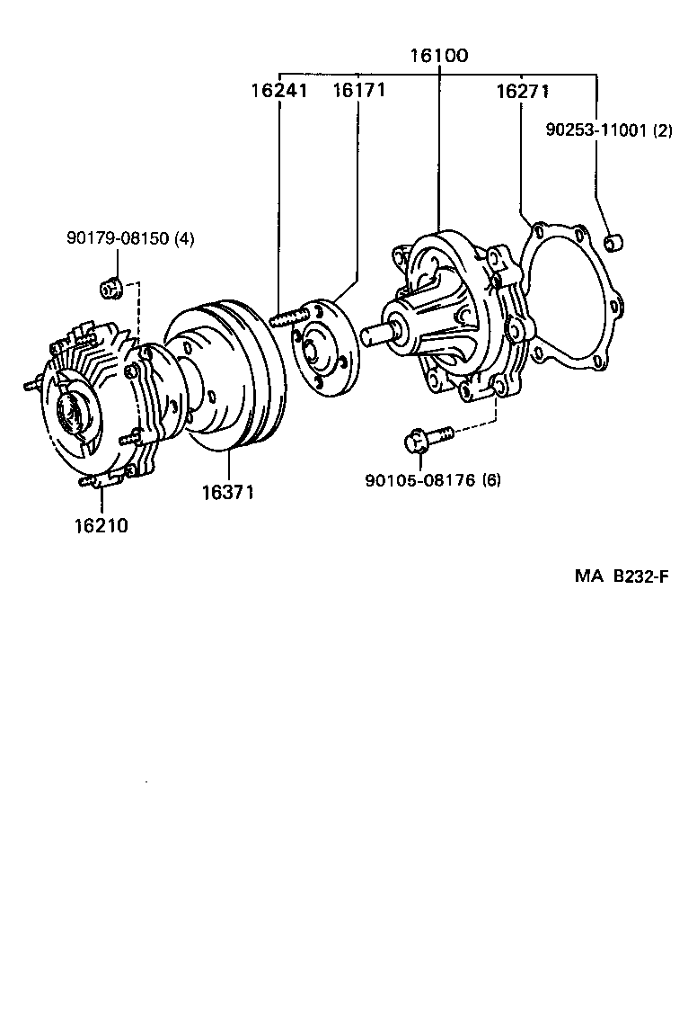 16100-69355 PUMP ASSY, ENGINE WATER product image