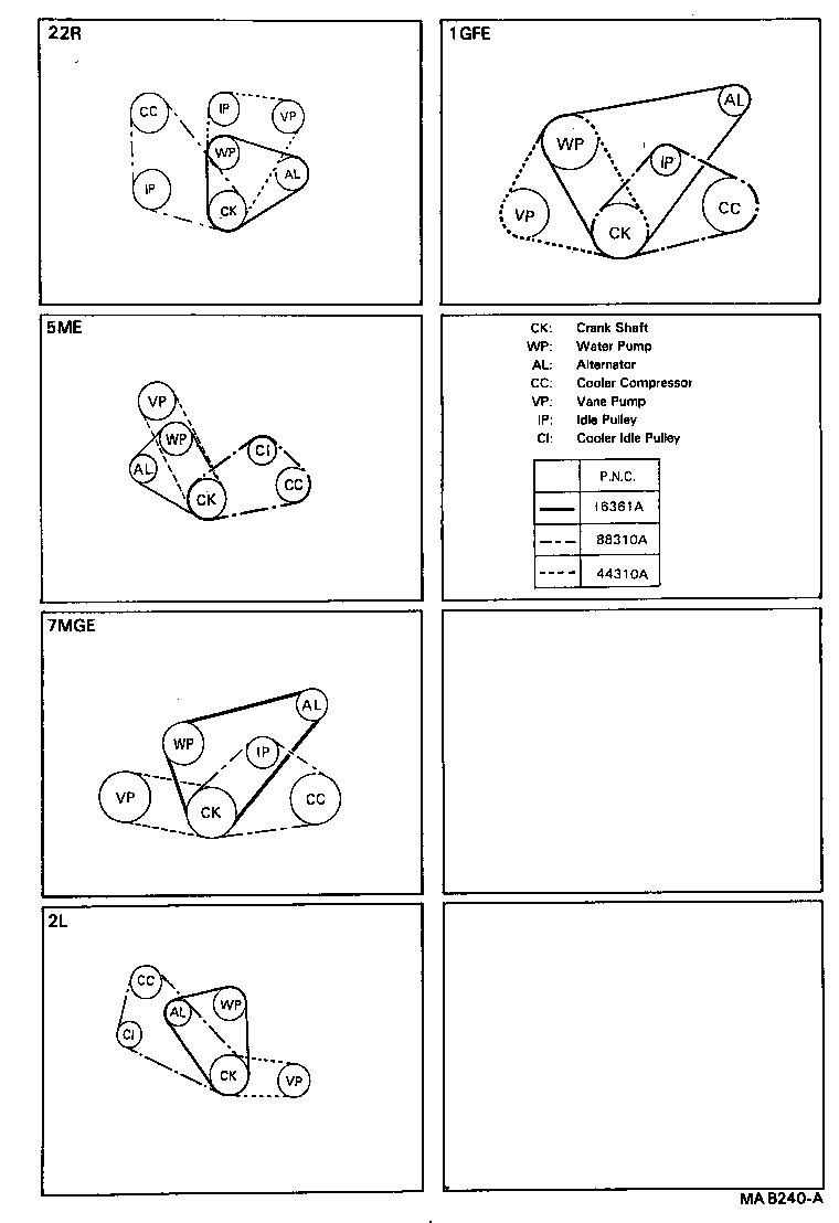 99364-00970 BELT, V (COOLER COMPRESSOR TO CRANKSHAFT PULLEY), NO.1 product image