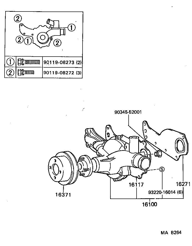 16100-69165 PUMP ASSY, ENGINE WATER product image
