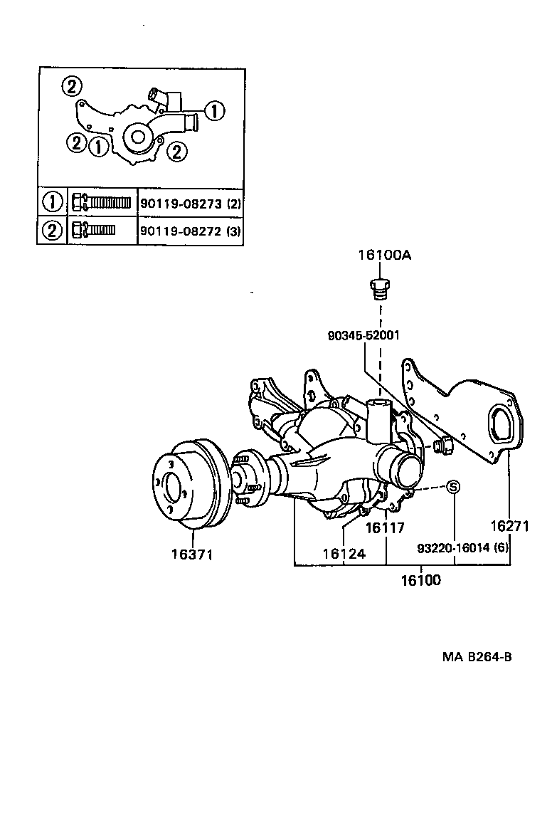 16100-69146 PUMP ASSY, ENGINE WATER product image