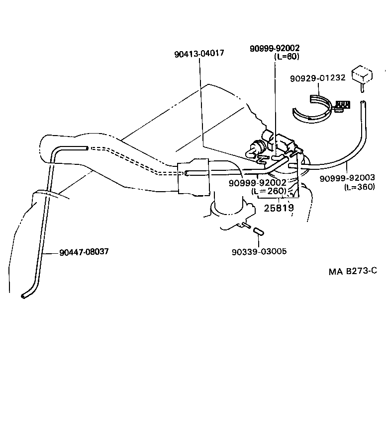 17345-74040 HOSE, NO.5(FOR IDLE-UP) product image