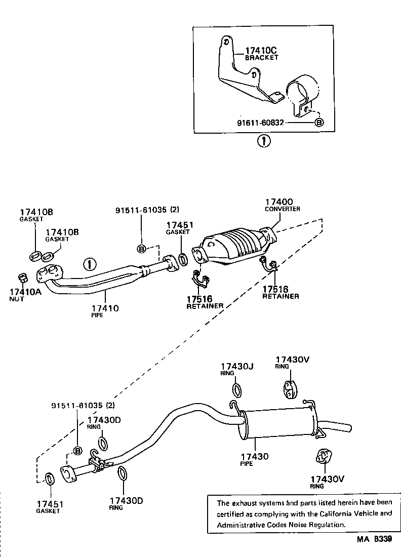 17405-73131 PIPE ASSY, EXHAUST, TAIL product image