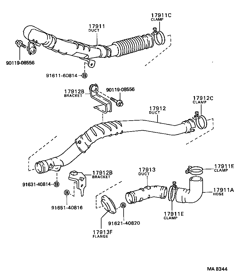 52820-87005 DUCT, COOL AIR INTAKE, NO.2 product image
