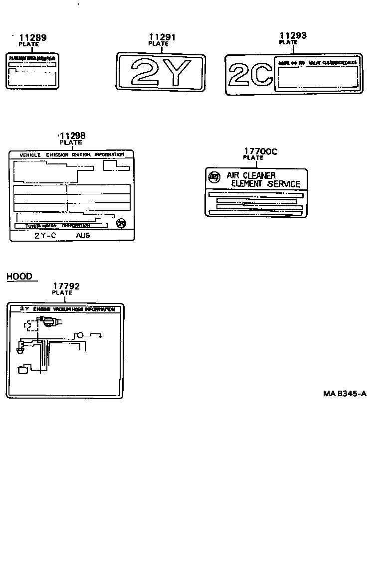 11298-73270 PLATE, EMISSION CONTROL INFORMATION product image