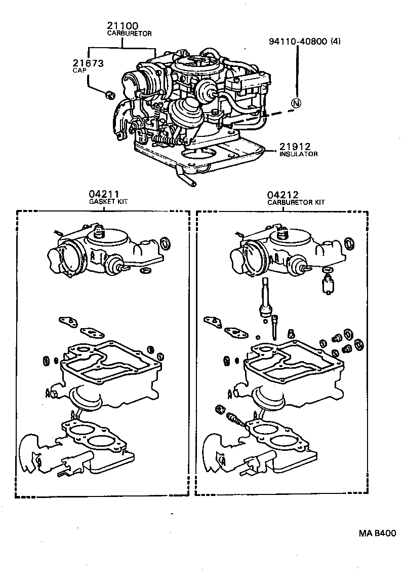 04212-72040 GASKET KIT, CARBURETOR product image