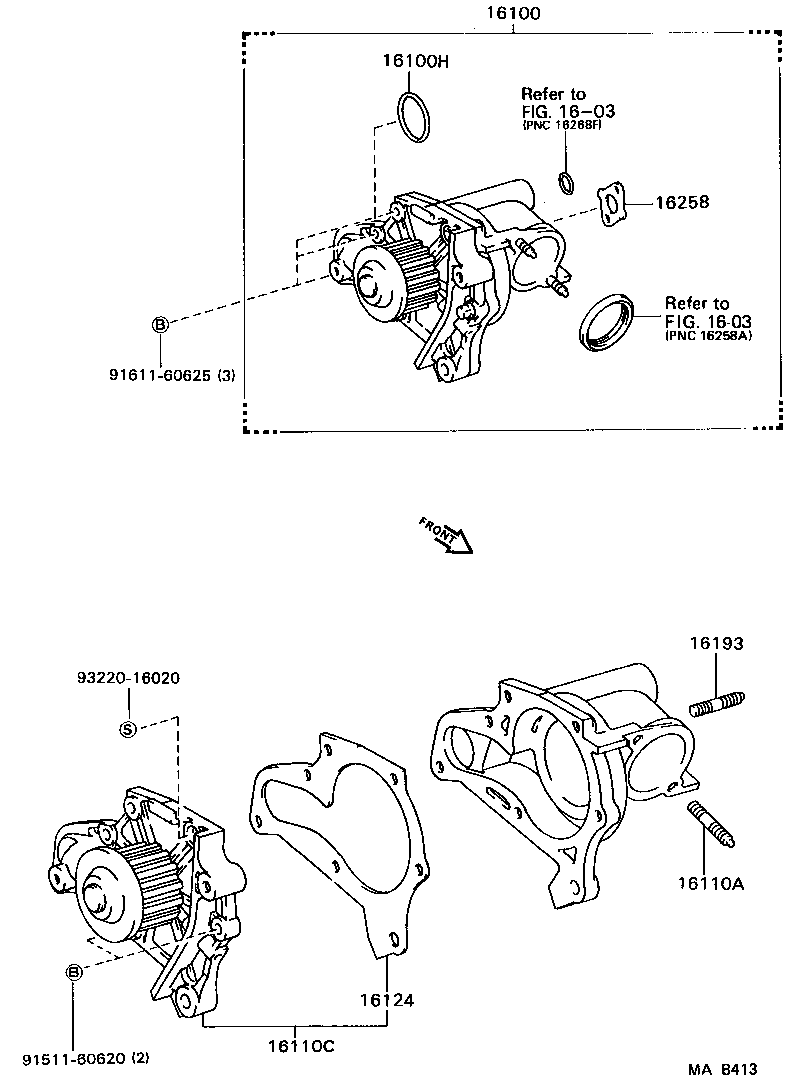 16100-79105 PUMP ASSY, ENGINE WATER product image