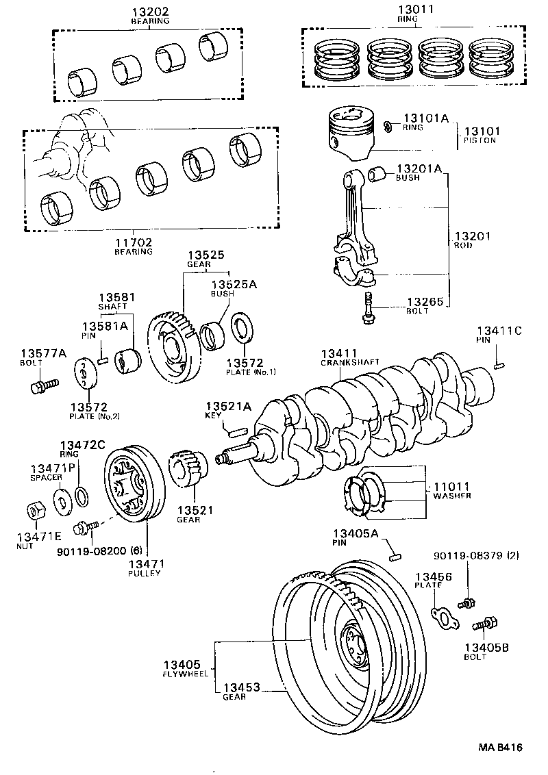 13101-78040 PISTON SUB-ASSY, W/PIN product image