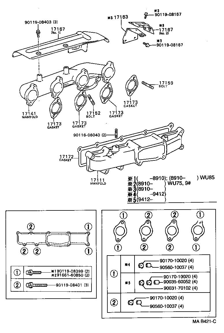 90031-16051 BOLT, STUD(FOR MANIFOLD TO CYLINDER HEAD) product image