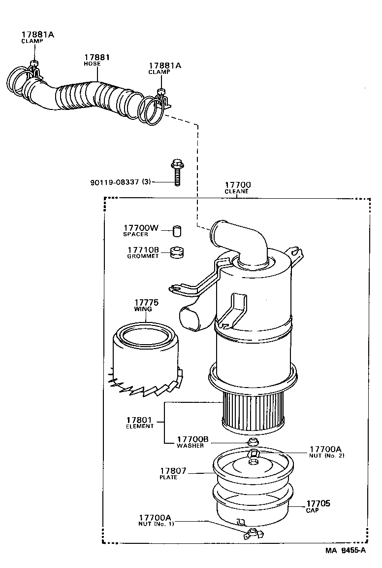 52820-95706 DUCT, COOL AIR INTAKE, NO.2 product image