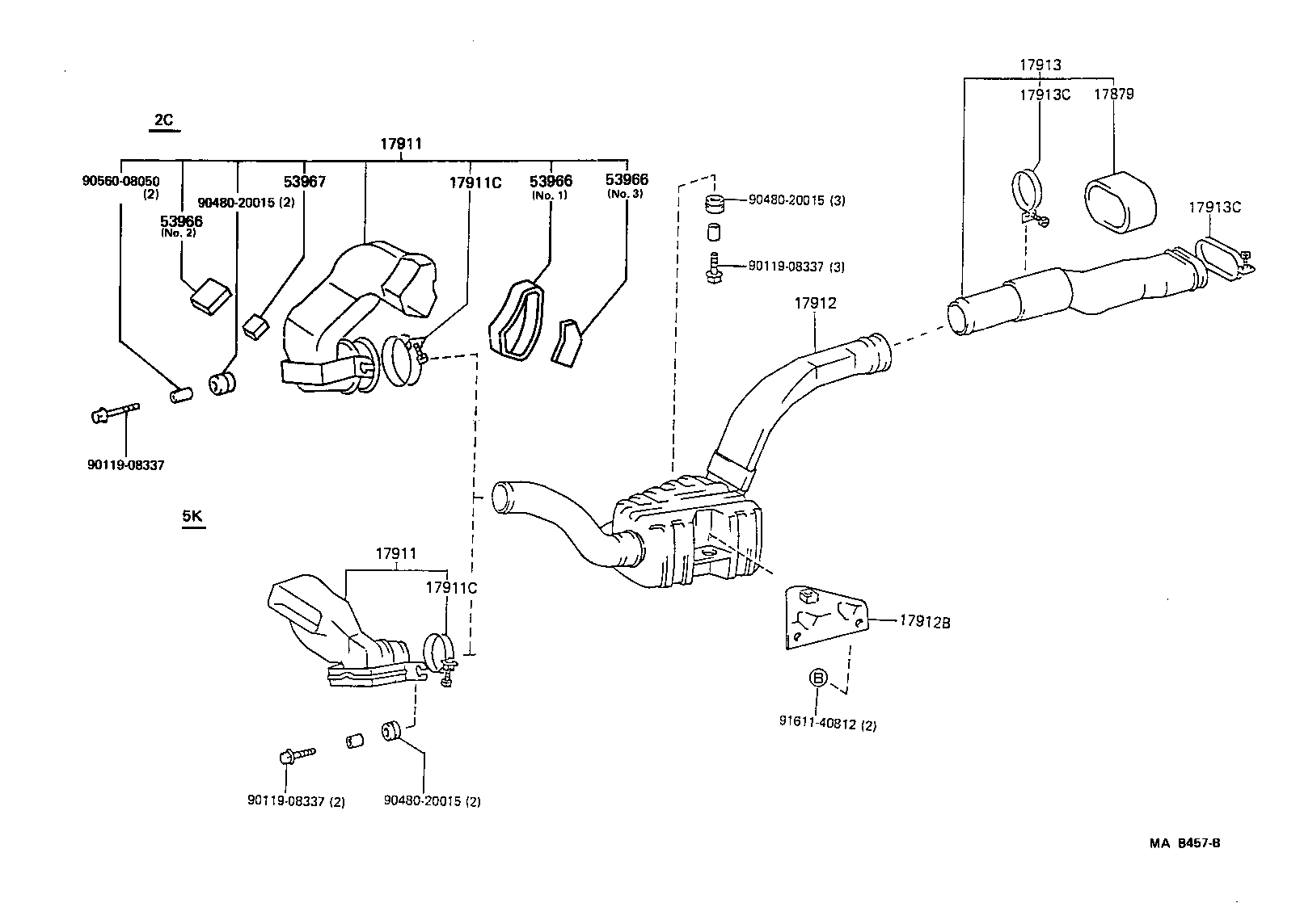 52820-95706 DUCT, COOL AIR INTAKE, NO.2 product image