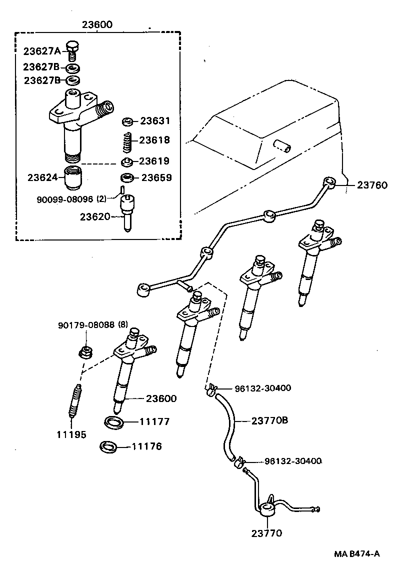 23600-17011 HOLDER & NOZZLE SET, NOZZLE product image