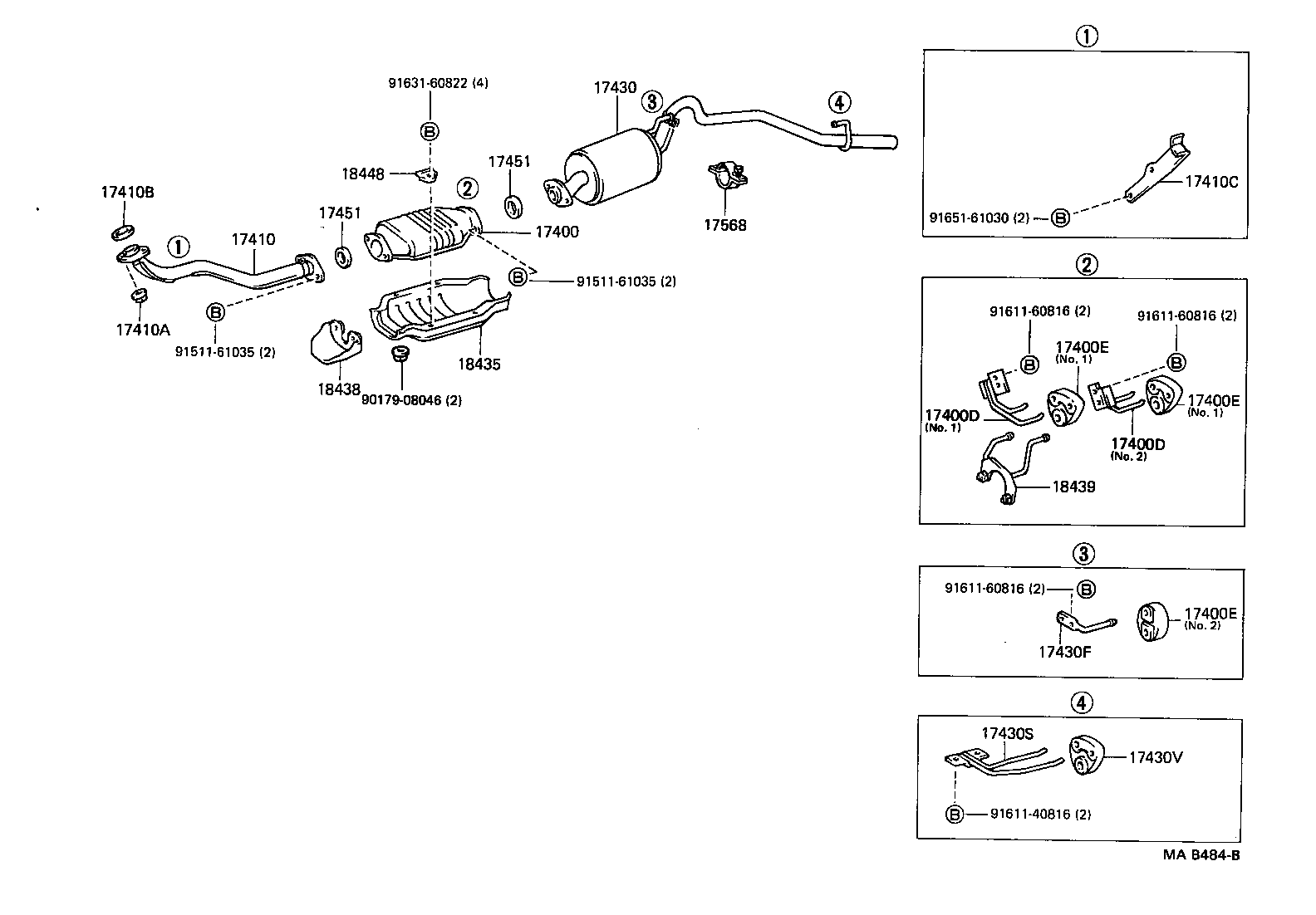 17574-72040 BRACKET, EXHAUST TAIL PIPE(FOR CENTER) product image