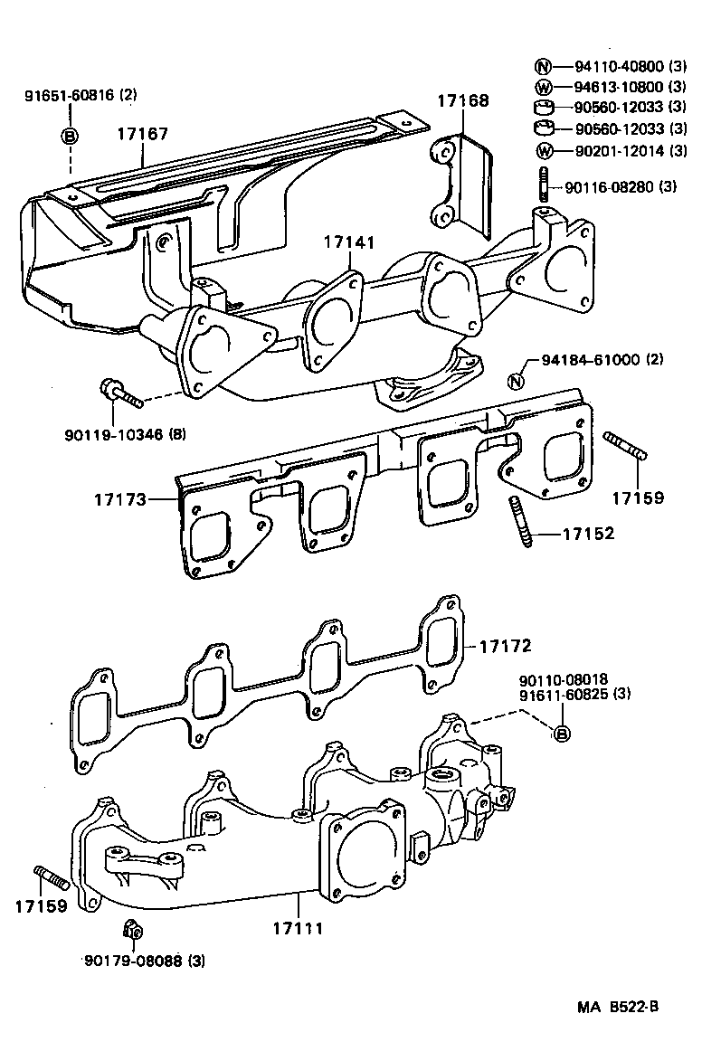 17167-35080 INSULATOR, EXHAUST MANIFOLD HEAT, NO.2 product image
