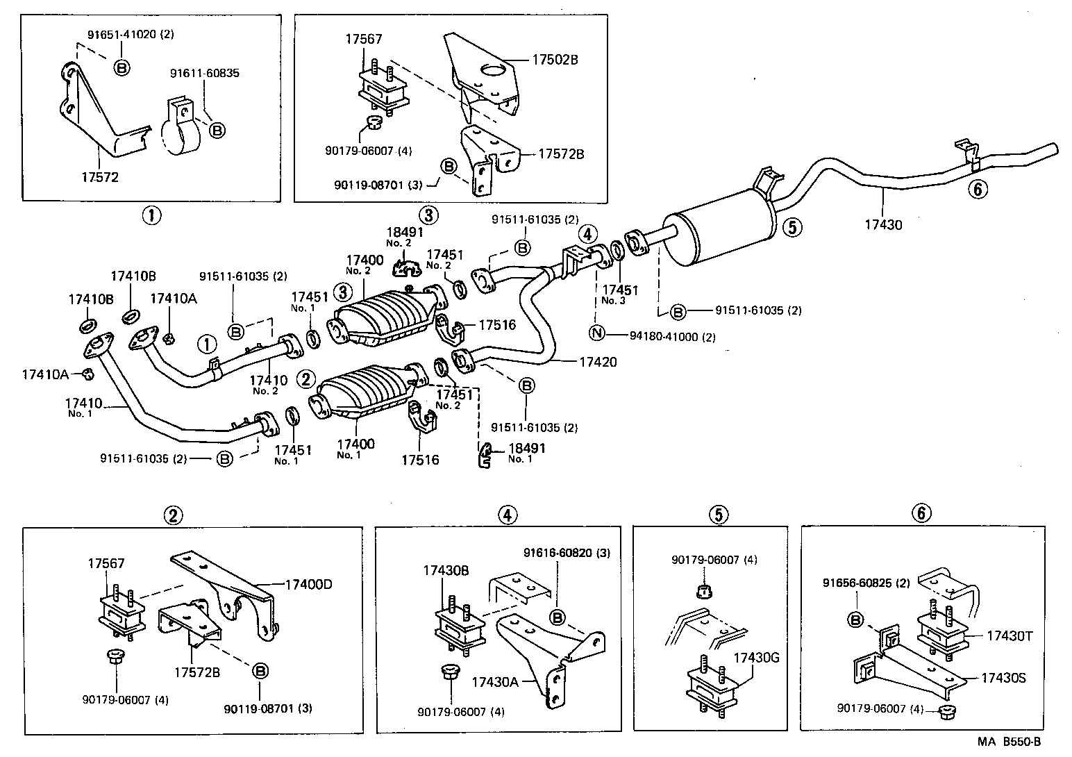 17402-61010 PIPE ASSY, EXHAUST, FRONT product image