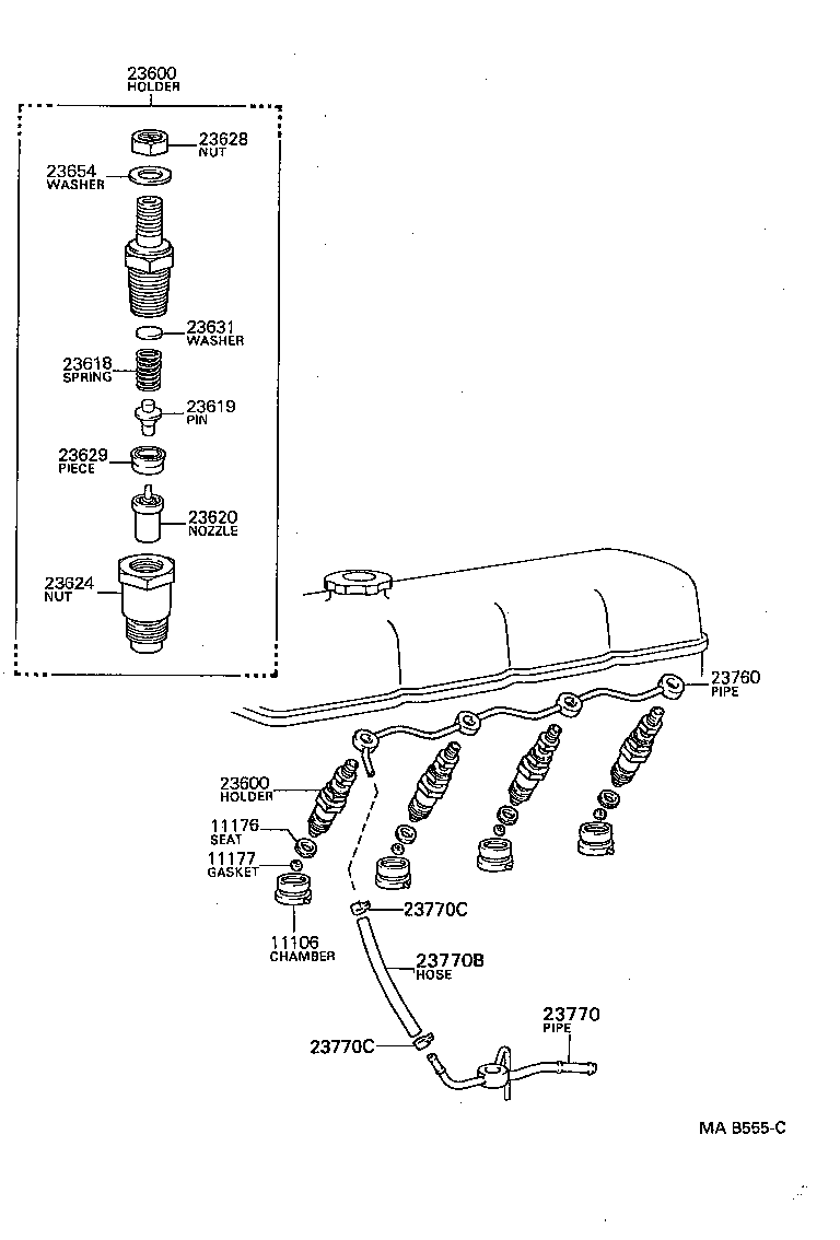 23600-56020 HOLDER & NOZZLE SET, NOZZLE product image