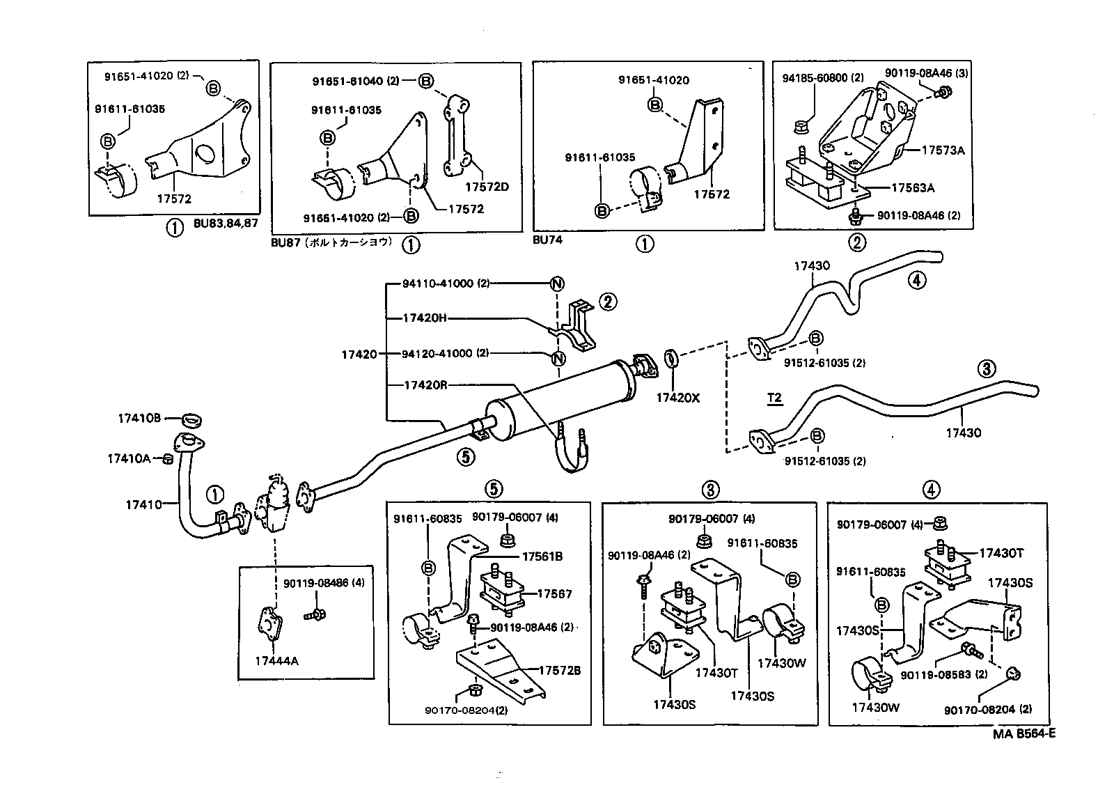17405-58450 PIPE ASSY, EXHAUST, TAIL product image
