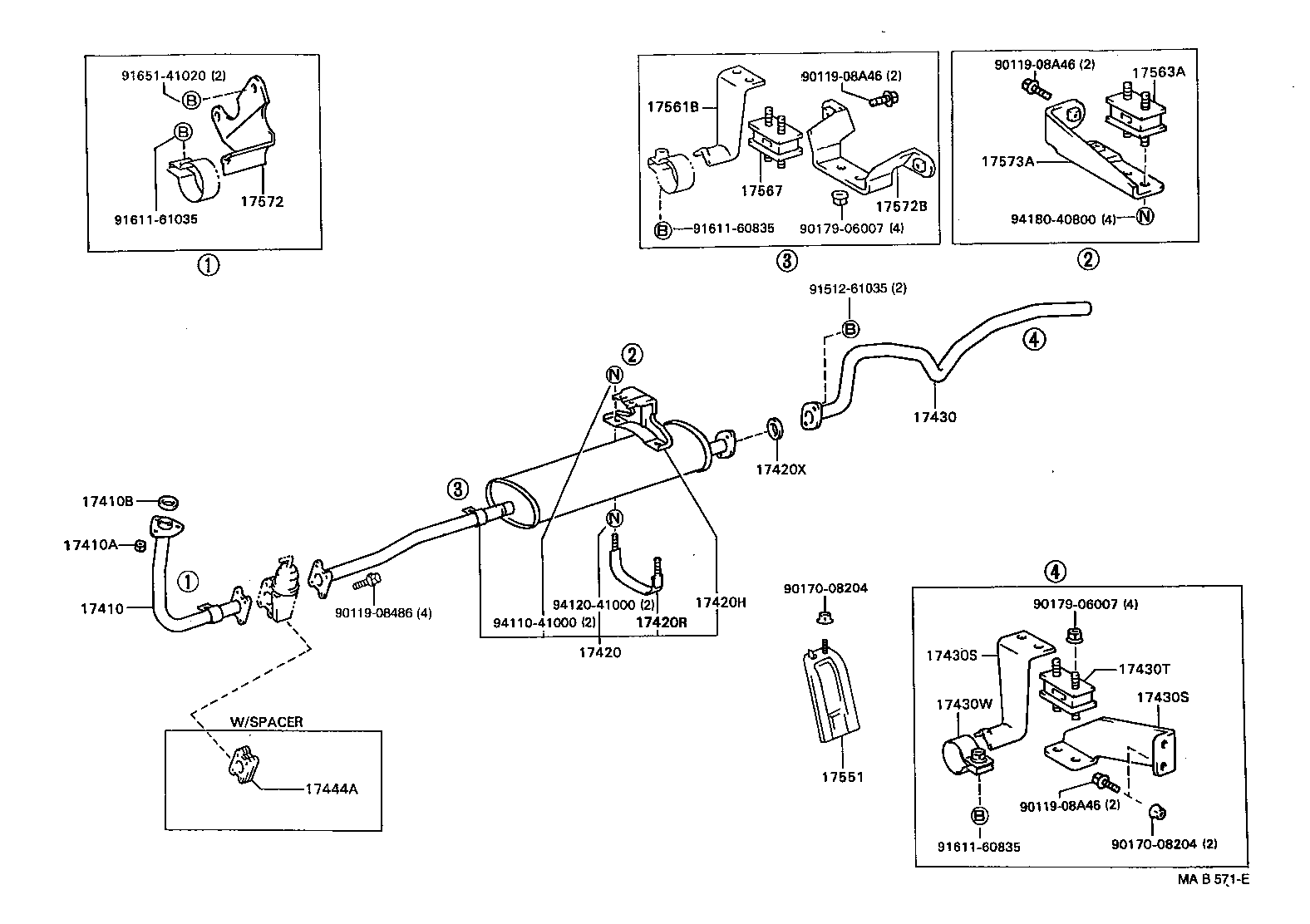 17405-58300 PIPE ASSY, EXHAUST, TAIL product image
