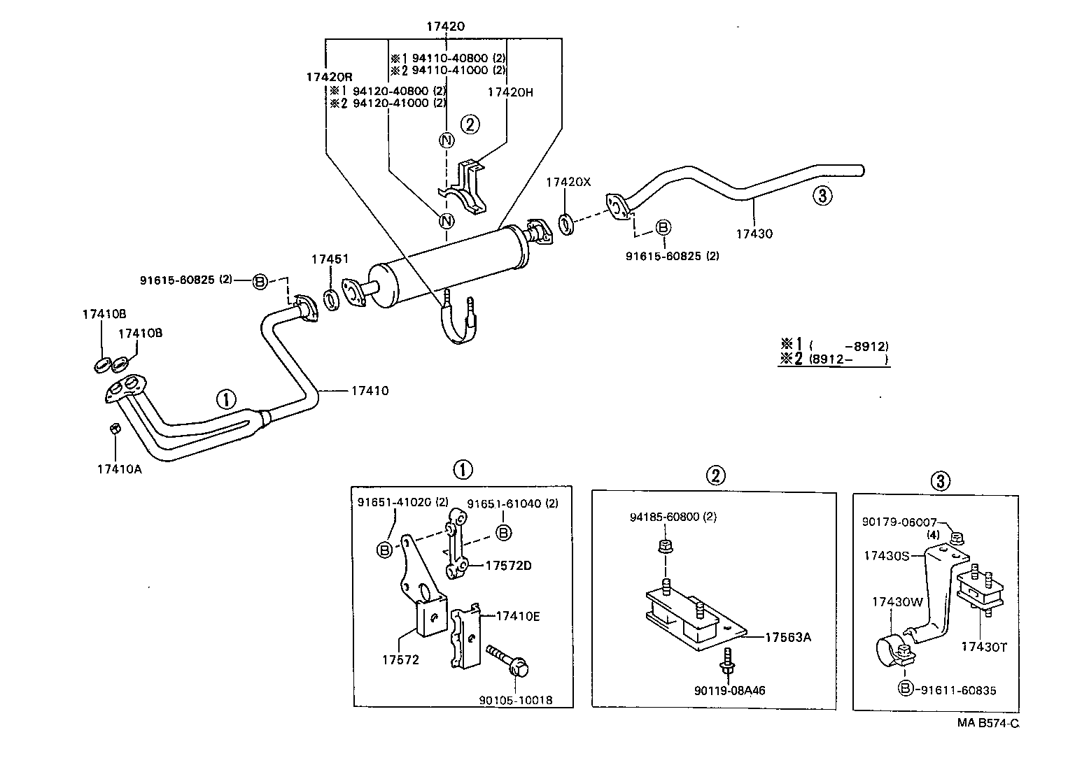 17410-73111 PIPE ASSY, EXHAUST, FRONT product image