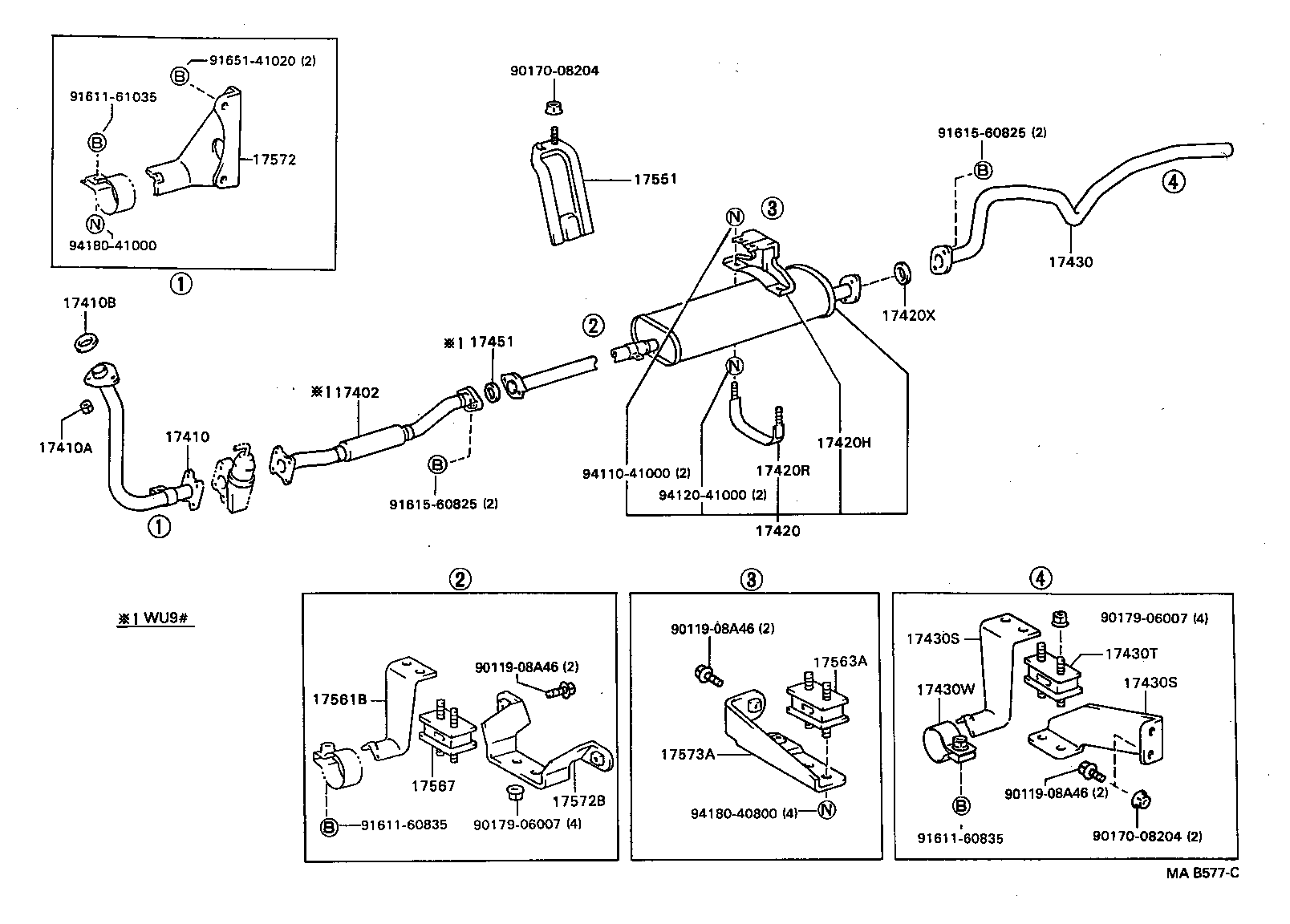 17410-73111 PIPE ASSY, EXHAUST, FRONT product image