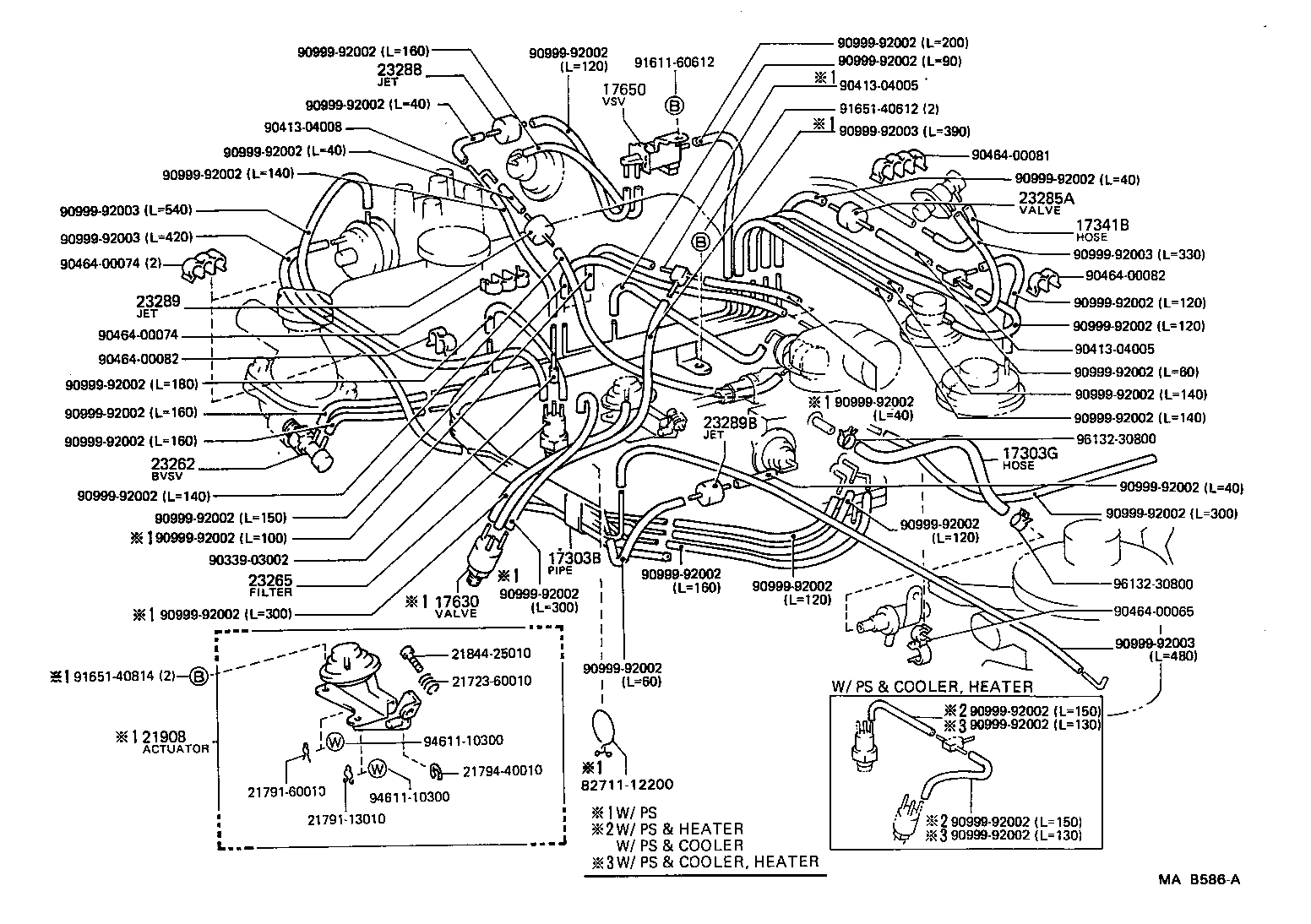 17308-64040 HOSE SUB-ASSY, VACUUM(FOR IDLE-UP) product image