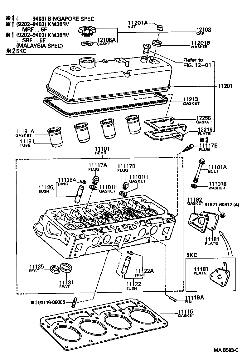 11115-64170-0C GASKET, CYLINDER HEAD product image