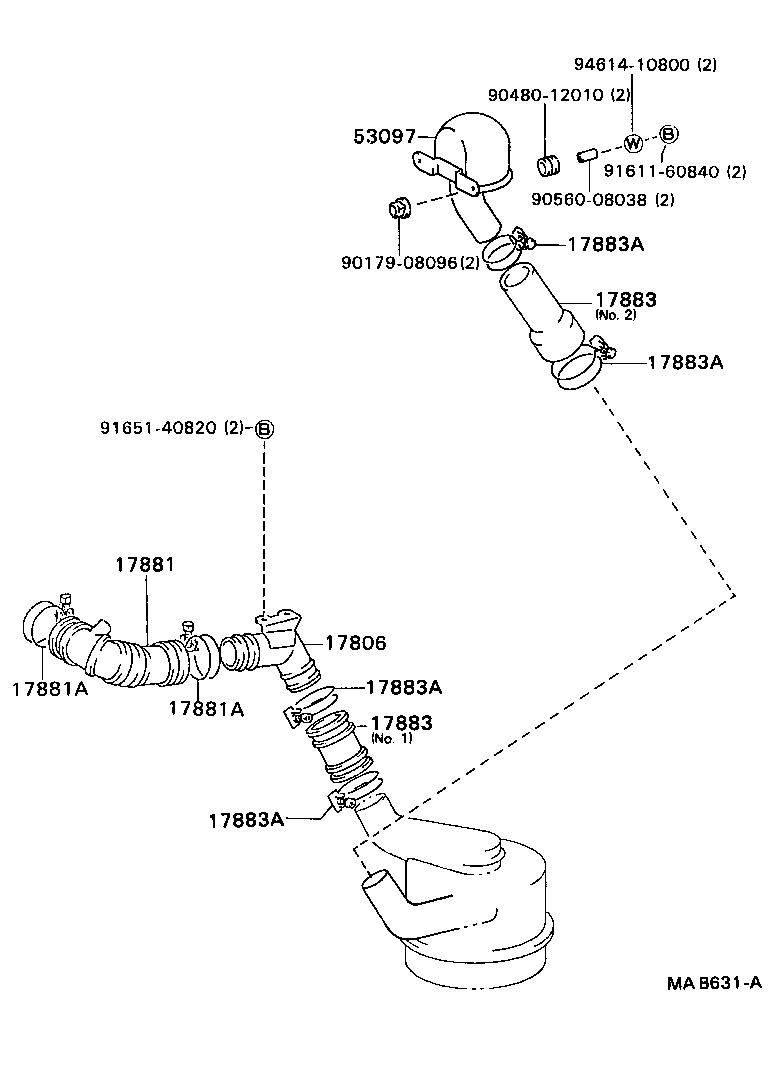 17349-58020 HOSE, INTAKE PIPE product image