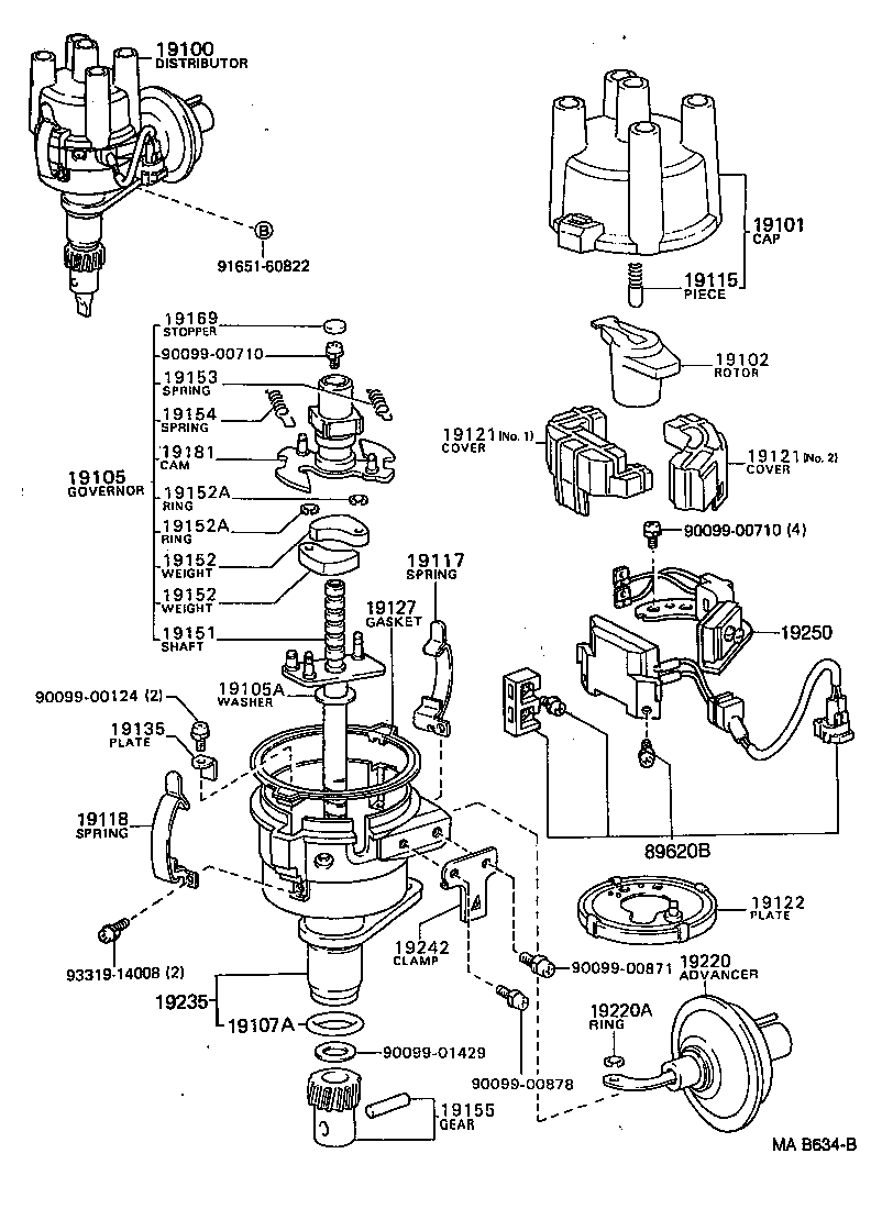 19106-13010 CAM SUB-ASSY, DISTRIBUTOR product image