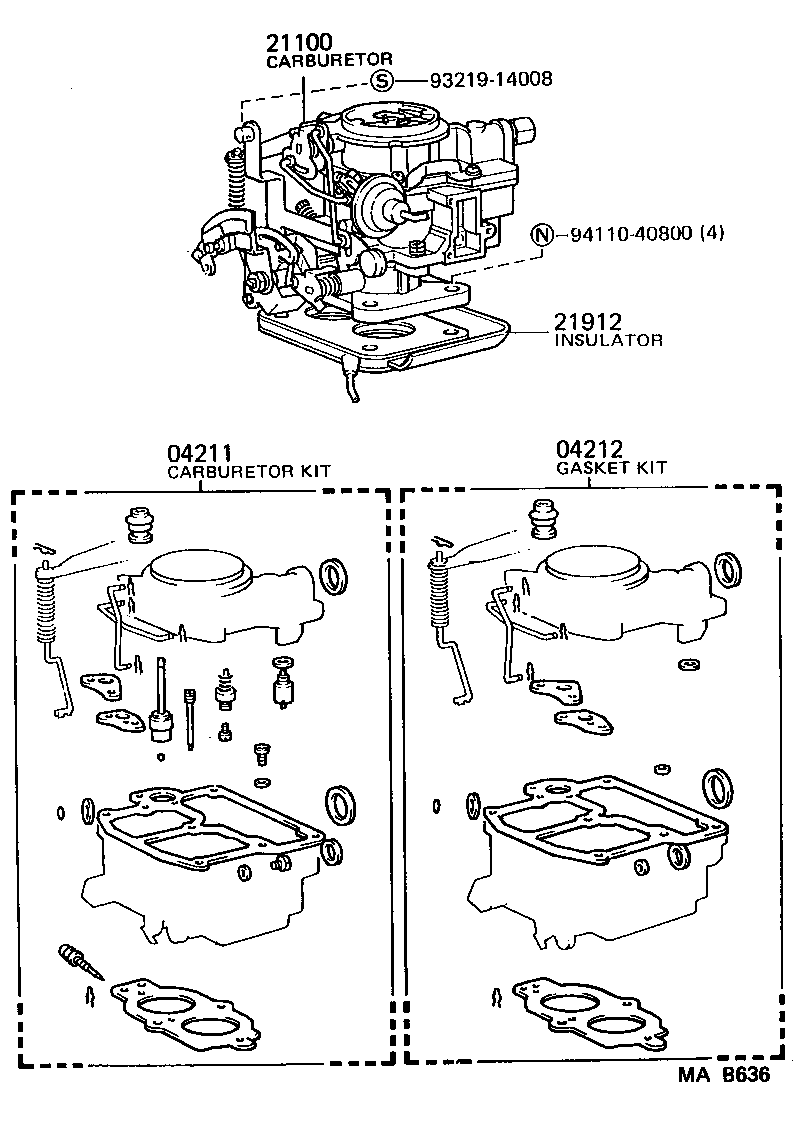 04211-13811 CARBURETOR KIT product image
