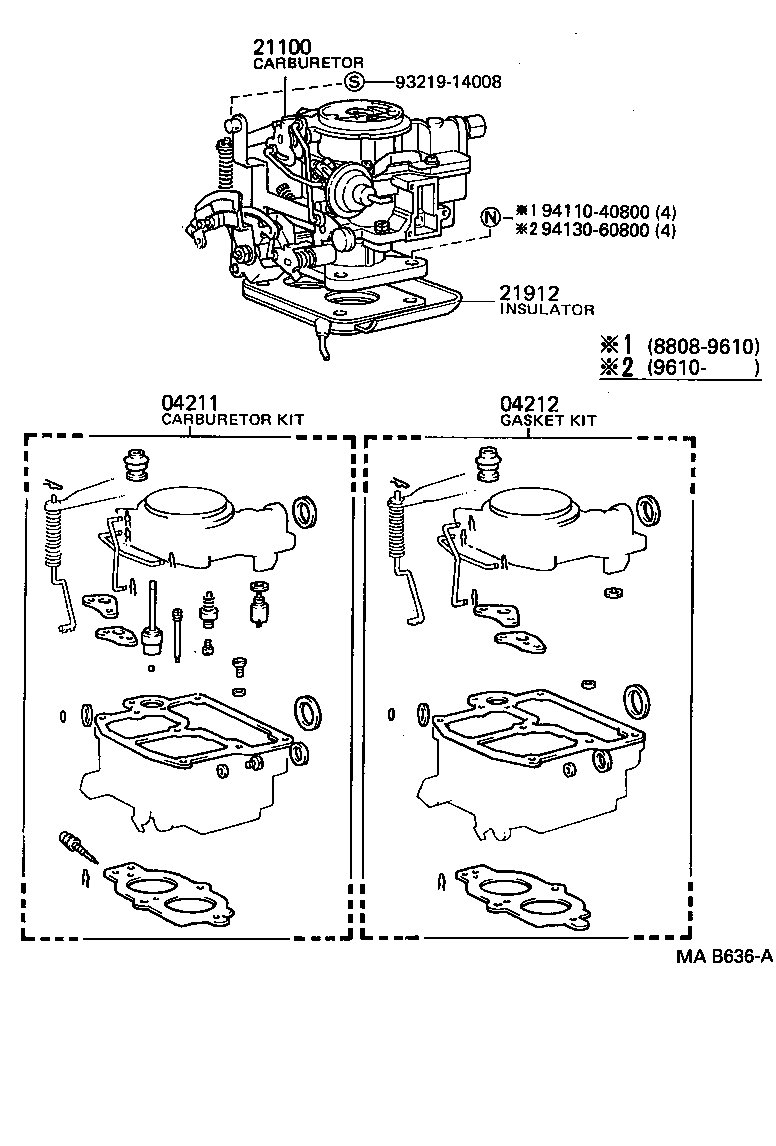 04211-73082 CARBURETOR KIT product image