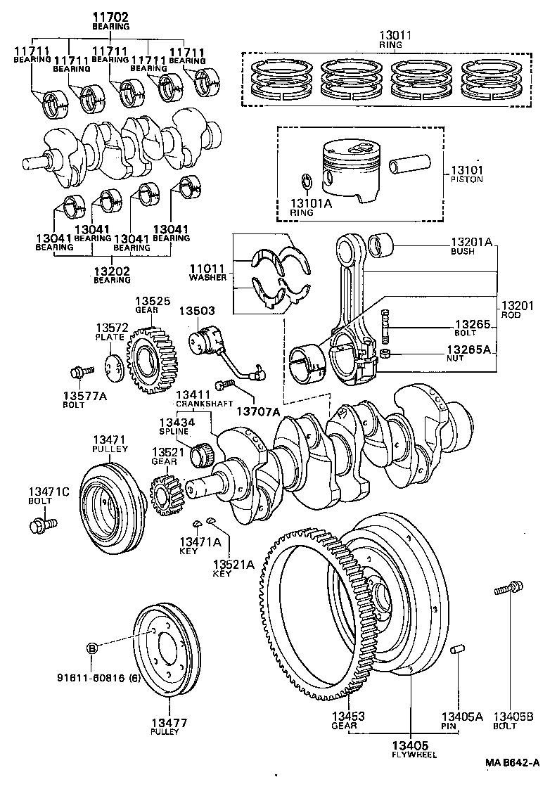 90105-13007 BOLT, FLYWHEEL SETTING product image