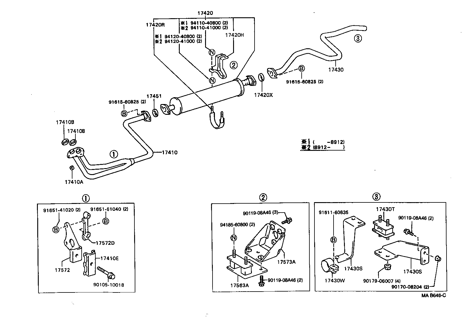 17420-73080 PIPE ASSY, EXHAUST, CENTER product image