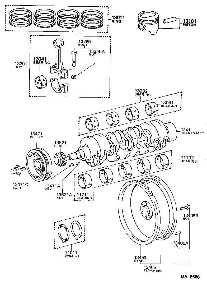 13101-73031 PISTON SUB-ASSY, W/PIN product image