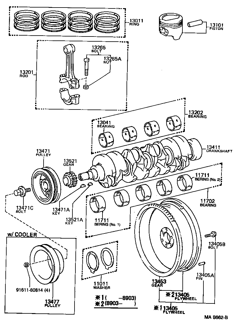 13405-24051 FLYWHEEL SUB-ASSY product image