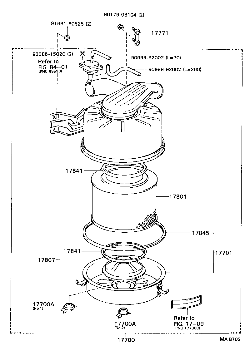 17805-58080 PIPE SUB-ASSY, AIR CLEANER, NO.1 product image