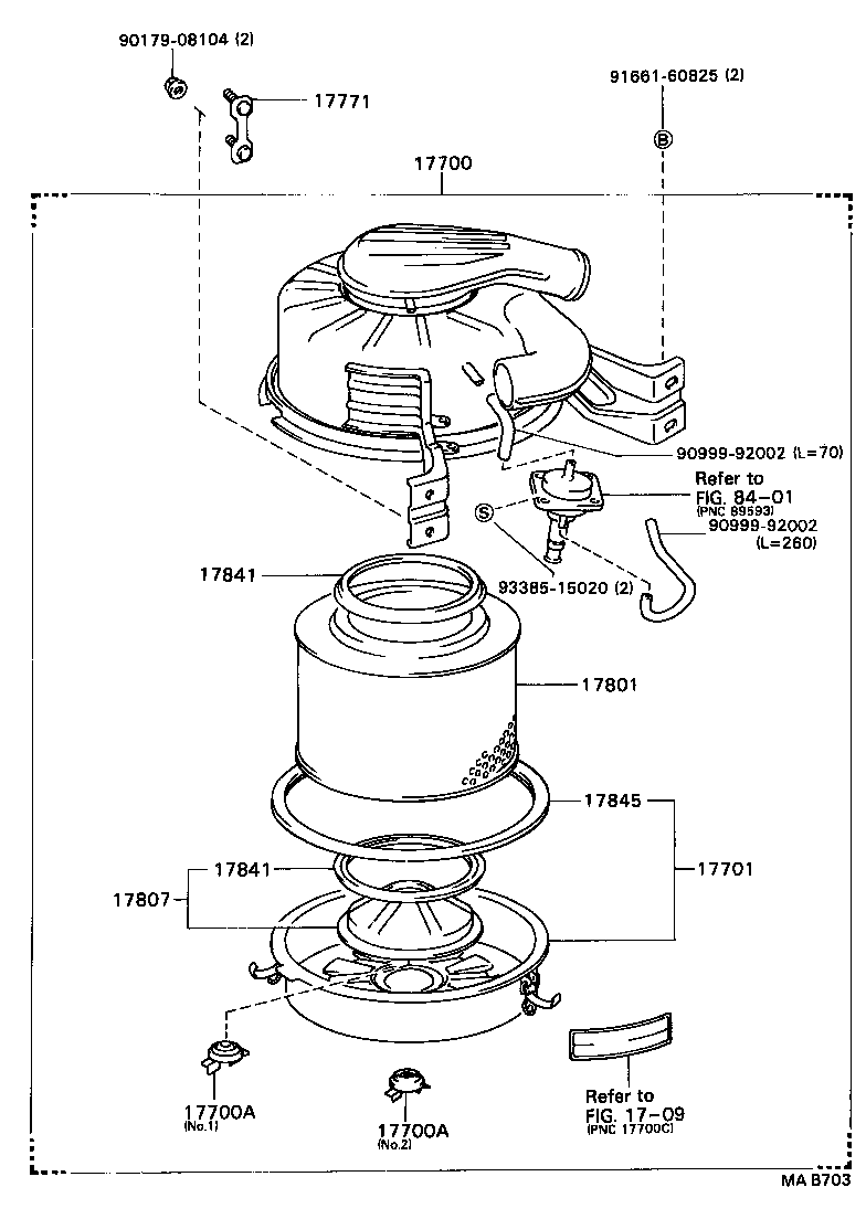 17805-58080 PIPE SUB-ASSY, AIR CLEANER, NO.1 product image